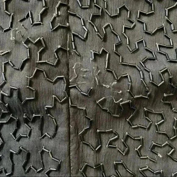 SCALA Sequin Beaded Cocktail Evening Dress Black Multi Colour Open Back Medium - Picture 13 of 15